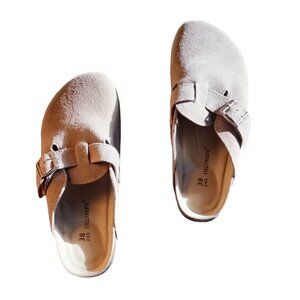 Evellynhootd Barton Womens Suede Slip-On Cork Clogs Size 7.5 European 38 Camel